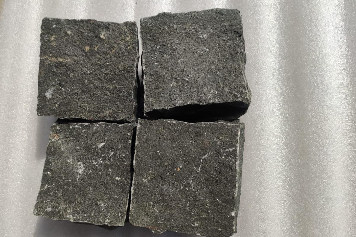 black basalt cobbles